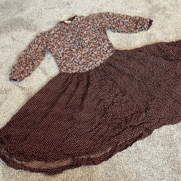 Victor Costa vintage brown floral dress small to medium - Picture 1 of 8